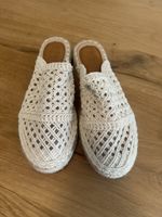 Schöne gehäkelte Espadrilles Mules Gr 37