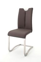 6 Freischwingerstühle ARTOS Leder braun Edelstahl