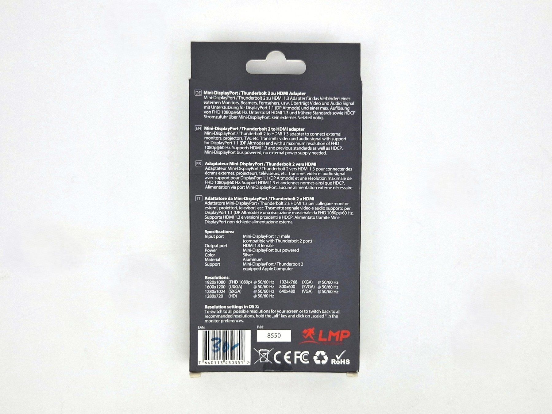 Unità & Adattatore: LMP Mini-DisplayPort auf HDMI Adapter – Nuovo e nell'imballaggio originale da Basel venduto da Restwert_Basel 1