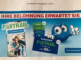 2 Foxtrail GO Tickets im Wert von Fr. 38.00