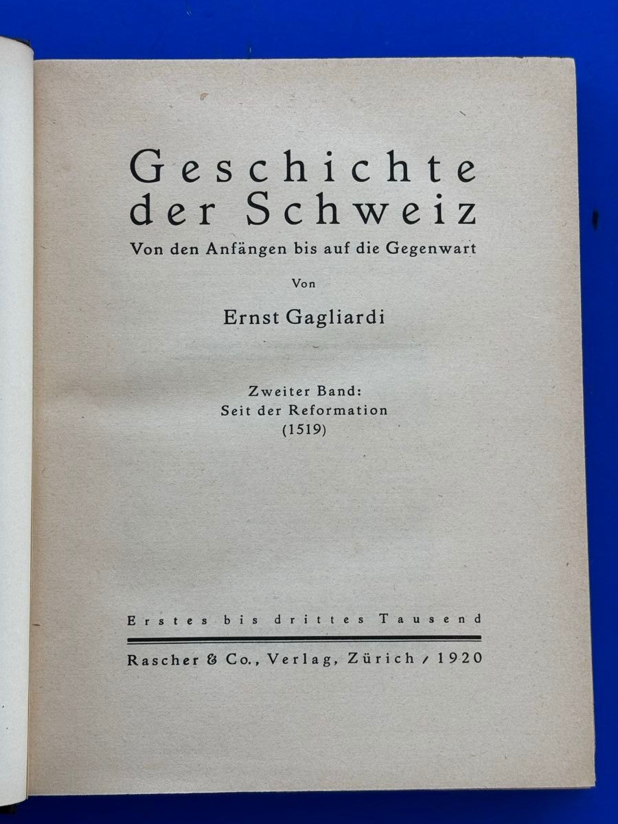 Libri: Geschichte der Schweiz. 1920. Halbleder. Ex Libris – Usato da Adliswil venduto da buch_und_kunst 5