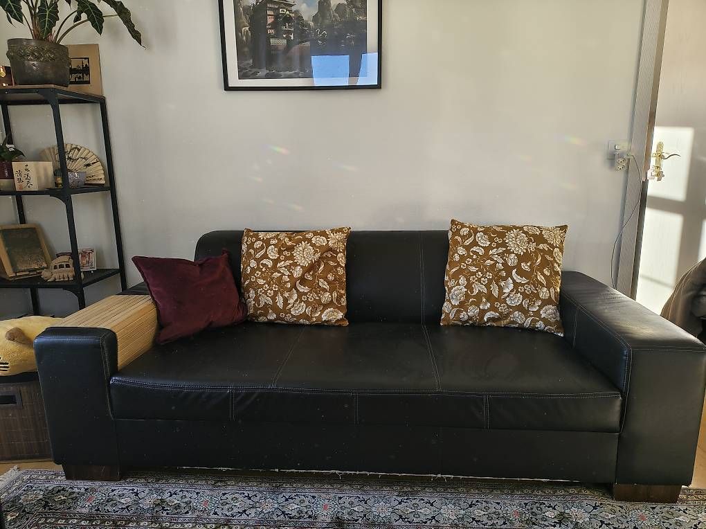 Divani: Kunstleder Sofa schwarz gebraucht – Usato da Zunzgen venduto da Huegi67 3