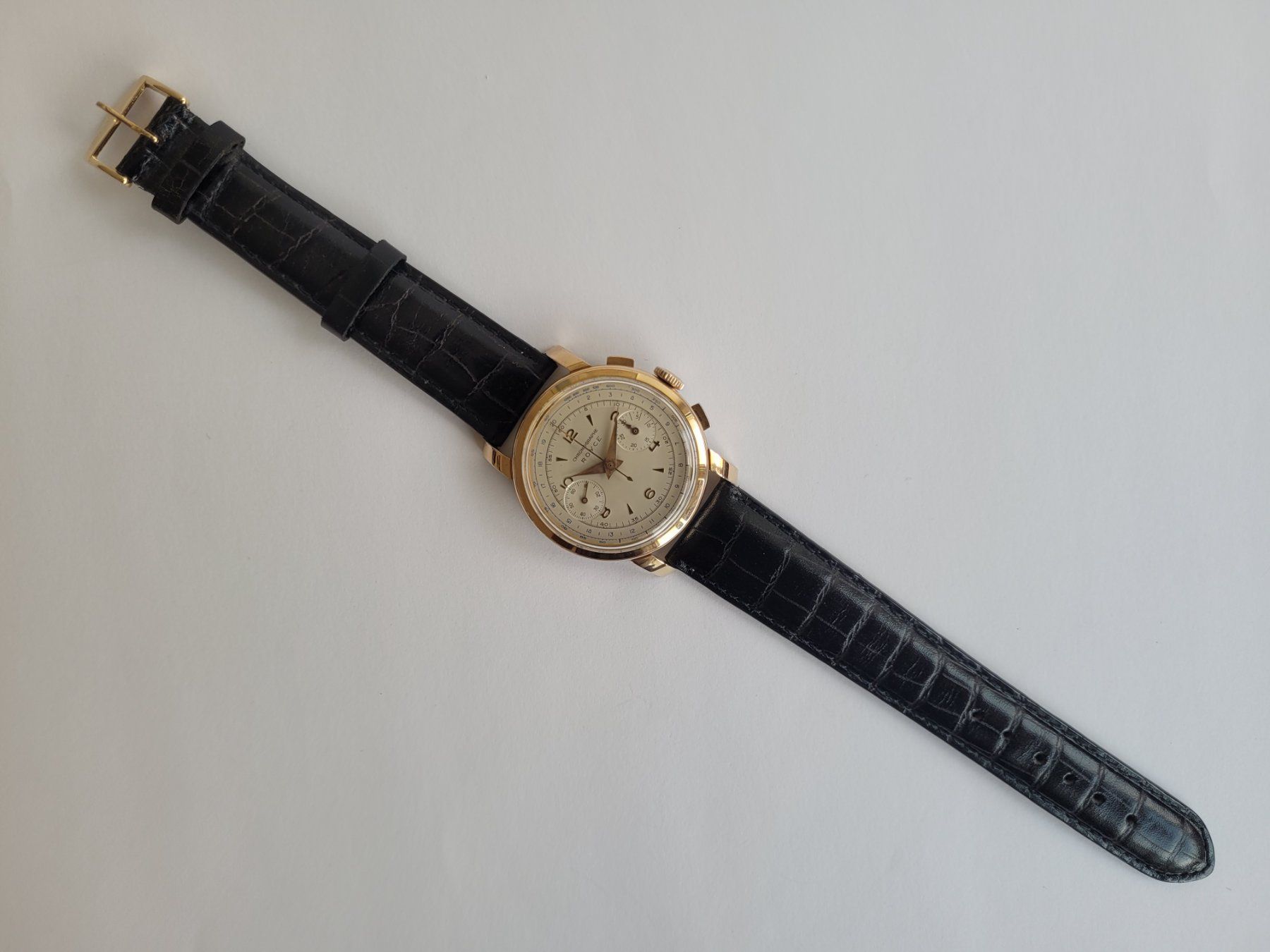 Orologi: ROYCE CHRONOGRAPHE mit Landeron Chronowerk ca. 70-jährig – Usato da Baar venduto da VroniM 2