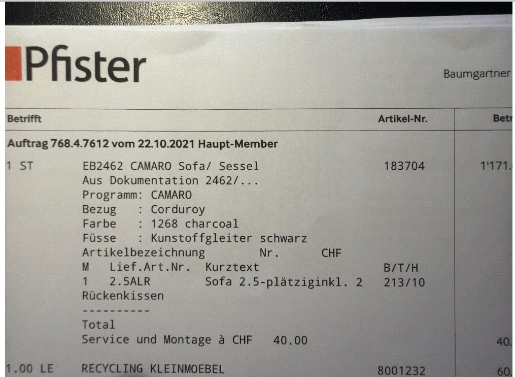 Pfister Divani: Sofa 2.5-plätzig von Pfister – Usato da Rüegsauschachen venduto da baumgartnergabi 4