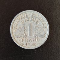 1 Franc Münze Frankreich 1942