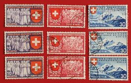 LANDESAUSSTELLUNG SATZ 219 - 227 SCHÖNE STEMPEL 1939