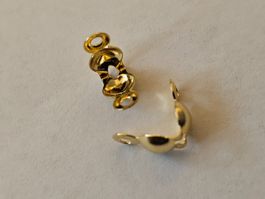 150x 304 Edelstahl Gold Endteile Klapp kapsel kalotte Kette