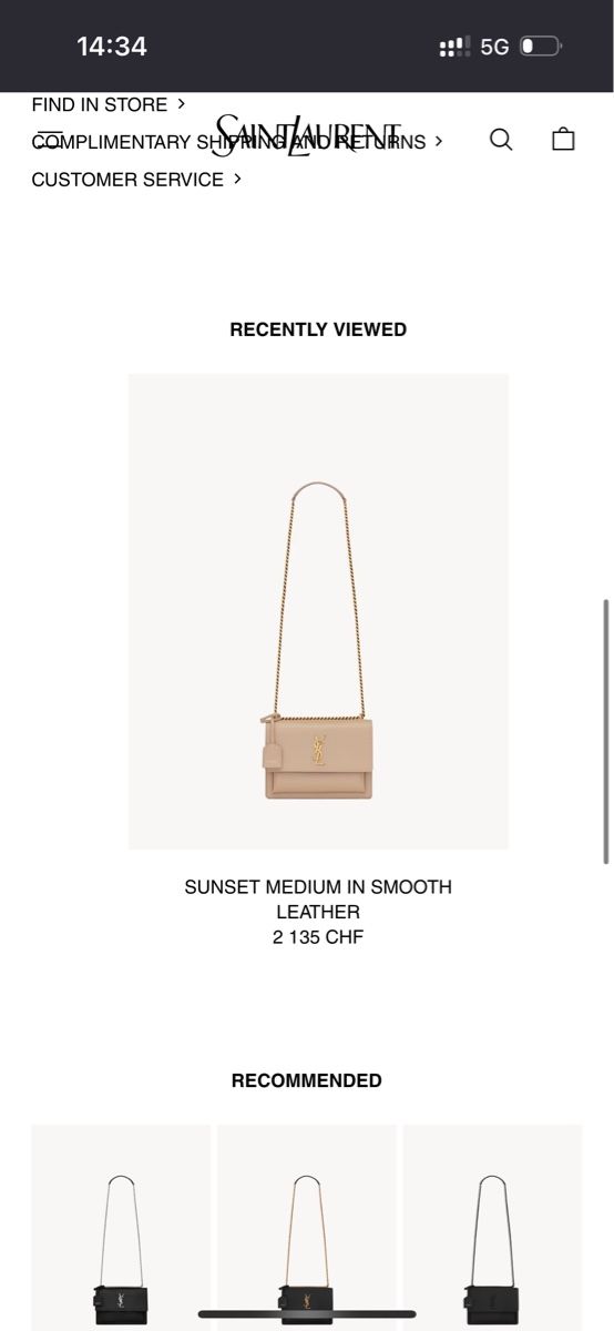 Saint Laurent Borse da donna: YSL Medium Sunset beige rosa Leder – Nuovo (secondo la descrizione) da Zürich venduto da car_9sdb 2