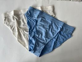 Slip Petite Fleur, Blau und Cream, Grösse 48/50