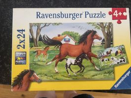 Ravensburger Puzzle 2x24 Teile Pferde mit Fohlen 4+ jahre