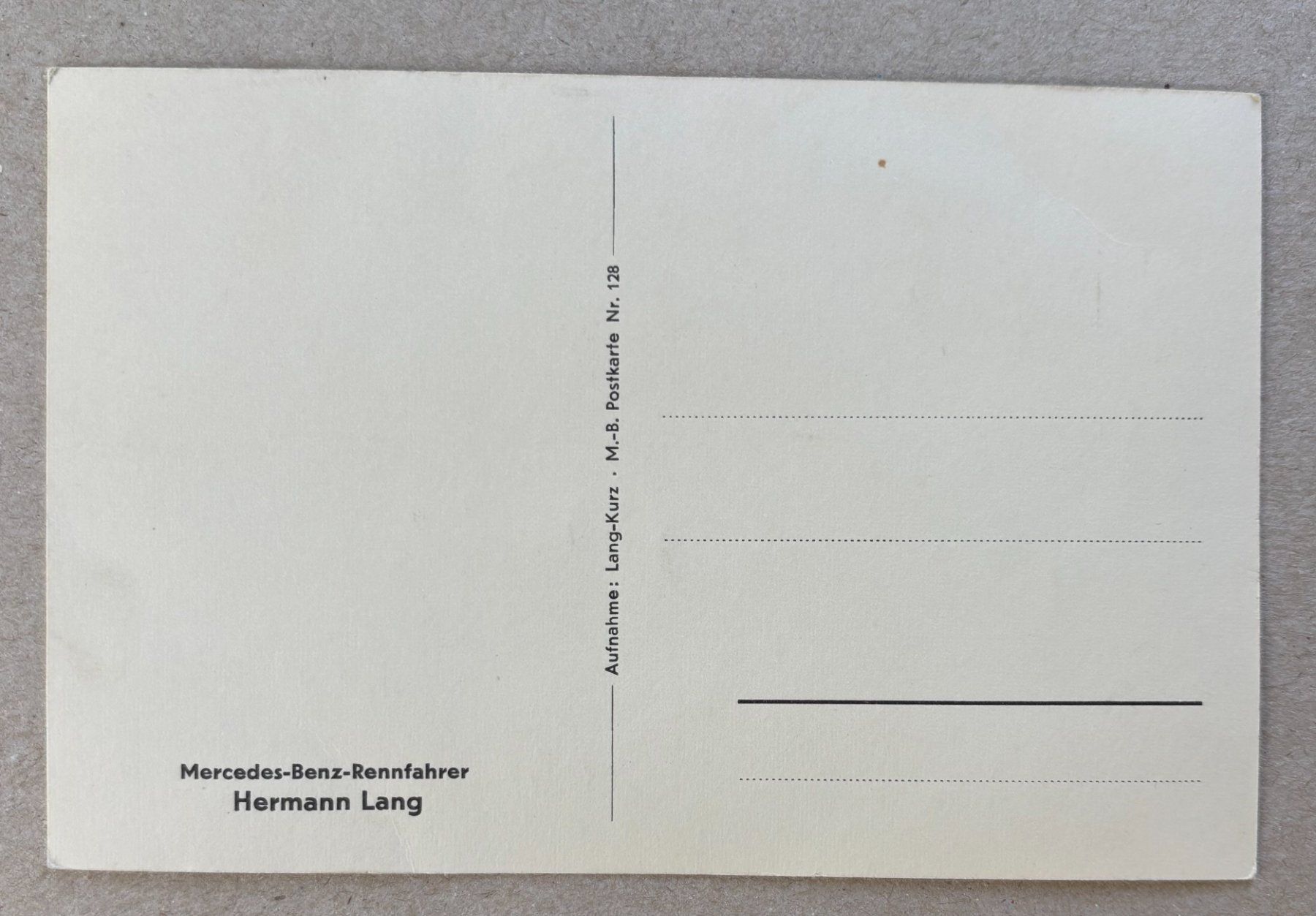 Cartoline postali: HERMANN LANG MERCEDES BENZ-RENNFAHRER – Usato da Ostermundigen venduto da Heavenmaus75 1