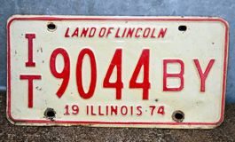 US Nummernschild ILLINOIS 1974 Land of Lincoln IT by