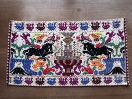 Sizilianische Handgestickte Zierdecke, Wandteppich