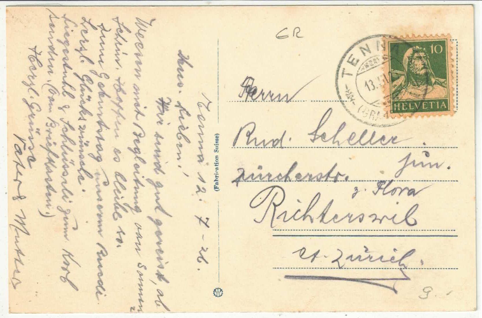 Cartes postales: Tenna - Pension Waldhaus – D'occasion à Ettingen par Kartenplanet 1