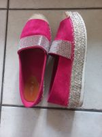 Damen Espadrilles Pink mit Strass Grösse 39