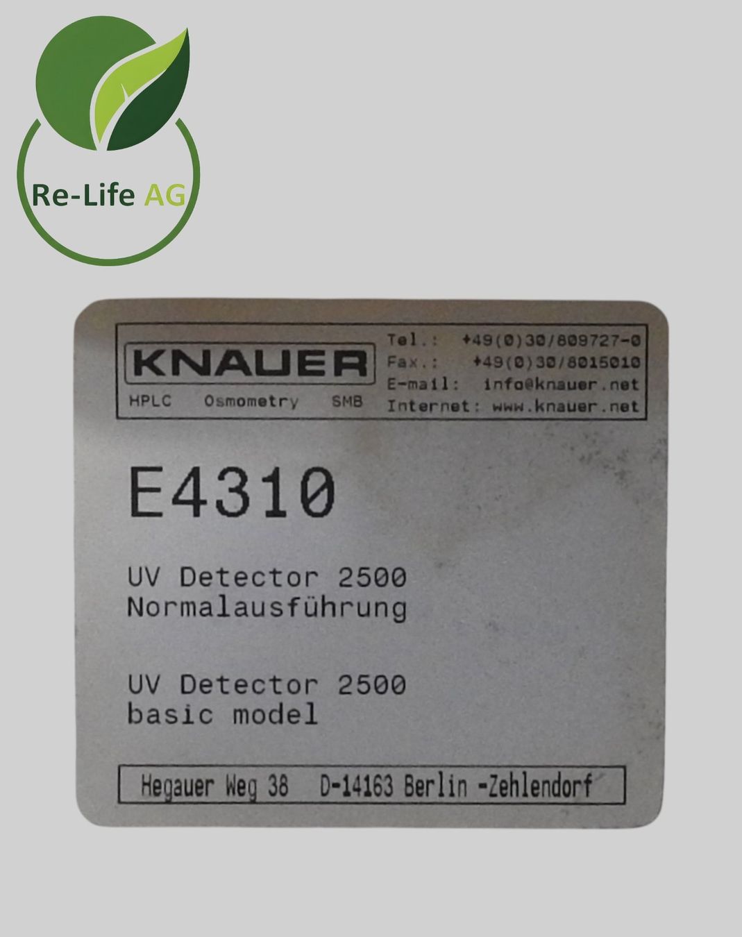 Alle Maschinen: Knauer UV Detector 2500 HPLC UV Detector – Gebraucht aus Reinach BL von Re-LifeAG_Labor 5