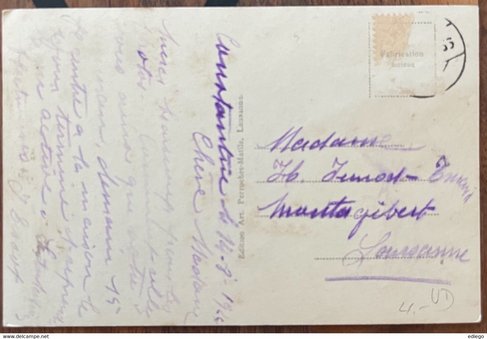 Cartoline postali: CONSTANTINE - VULLY LES LACS - MAISON DE REPOS 1925 – Usato da Lutry venduto da Ediego 1