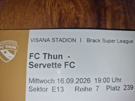 Ticket FC Thun gegen Servette FC 16.09.2026 Sektor E13
