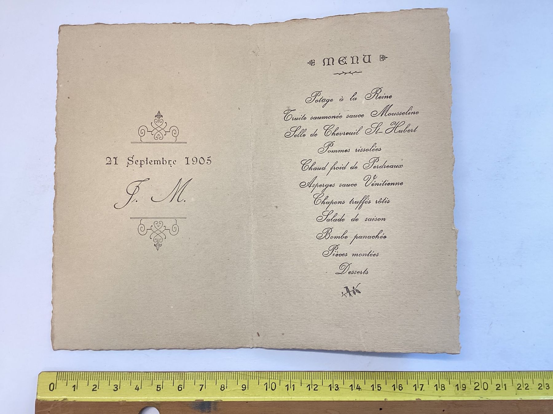 Karten: Antike Menu Karte 1905 – Gebraucht aus Eglisau von mar_5rn2 3
