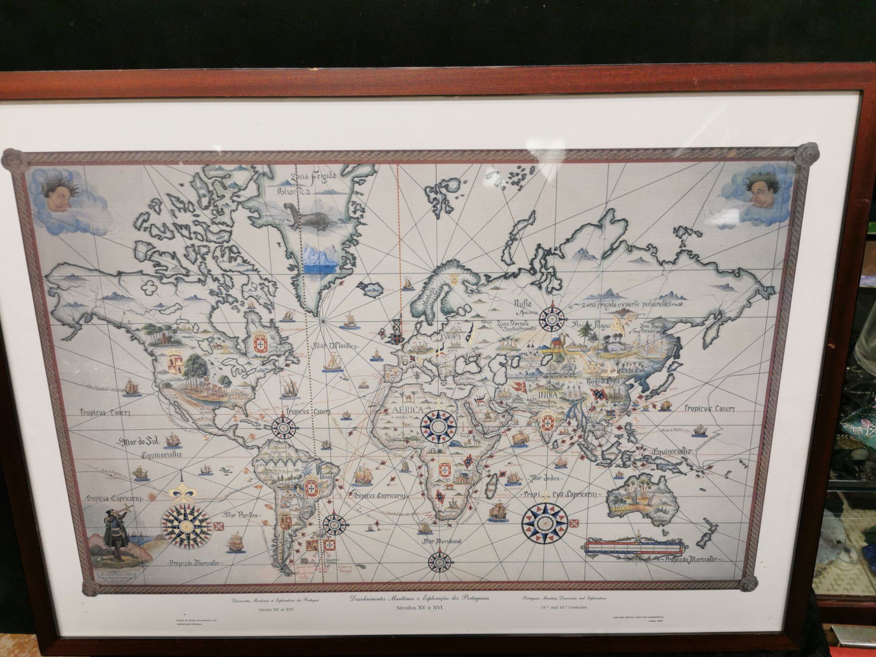 Arts picturaux & lithographies: MAPPE MONDE DATÉE 2001 – D'occasion à Genève par Qanil77 1