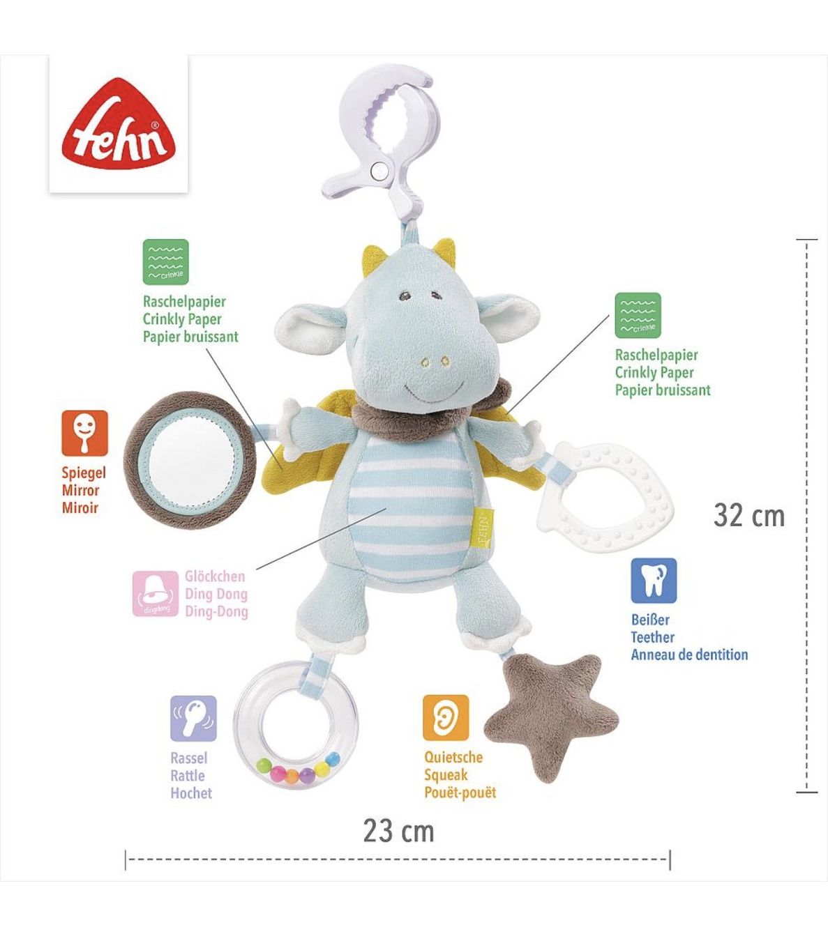 Giocattoli: Activity-Drache mit Klemme (Fehn) – Usato da Wilderswil venduto da Famfriedli 4