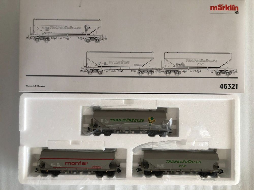 MÄRKLIN 46612 SILOWAGEN Spur HO Güterwagen Set Heidelberger Zement EUR