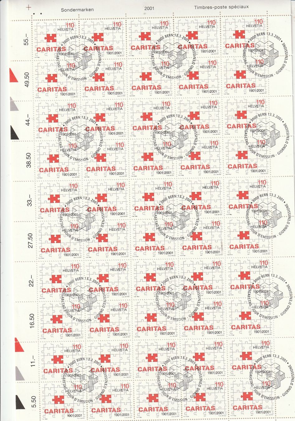 Alle Briefmarken: CH Briefmarken: Briefmarken Bogen Serie  Sondermarken Gest. – Gebraucht aus Rupperswil von Ema10 1