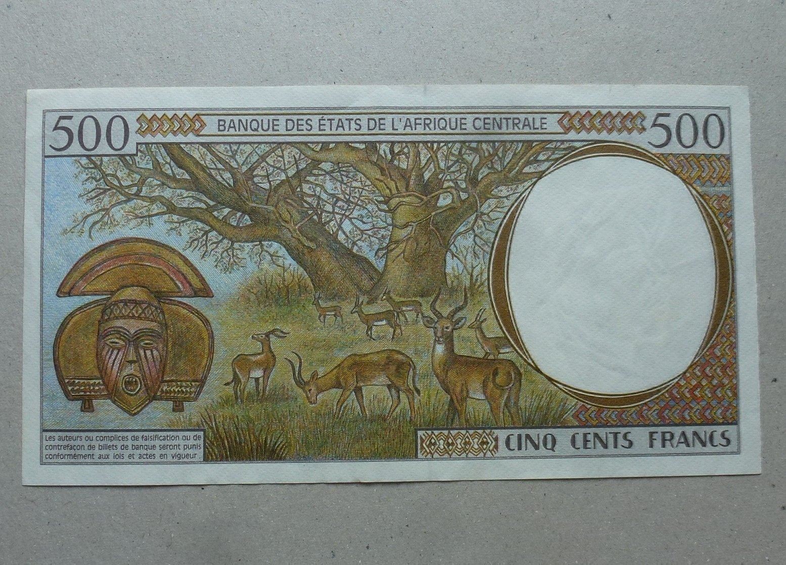 Banknoten: ++ Afrique Centrale ++ 500 Francs ND – Gebraucht aus Walkringen von Casablanca777 1