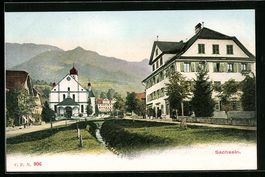 AK Sachseln, Ortspartie mit Kirche