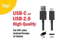 Lade-Kabel USB Typ-C / USB-2, kompatibel Samsung Xiaomi Goog