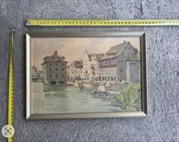 Aquarell Stadtansicht von ZH, Kunsthandlung R. Aeschbach