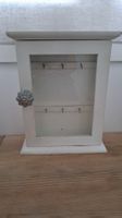 Schlüsselkasten Holz weiss mit Glastür