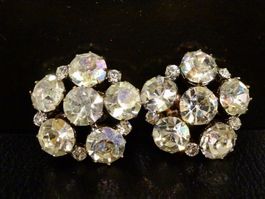 Vintage Ohrclips Clips Ohrschmuck Strass 70er 80er 90er