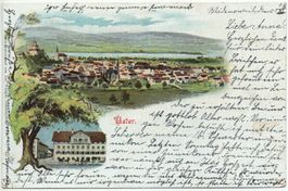 LITHO Gruss aus USTER Hotel Gasthaus - Kutsche
