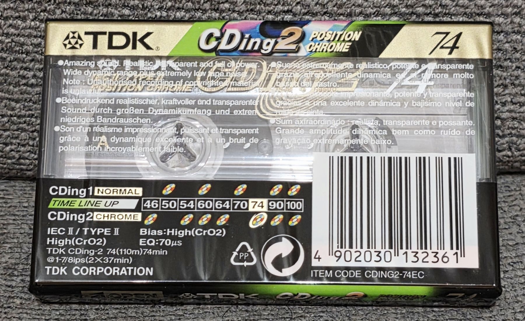 Musicassette: TDK"CD ing2 74" top chrome tape – Nuovo e nell'imballaggio originale da LAUSANNE venduto da Mistersound 1