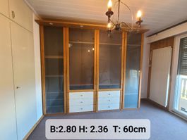 Kleiderschrank Holz mit Glastüren 280x236x60cm