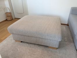Hocker mit Stauraum, Stoff grau, gepflegt (Sörvallen)