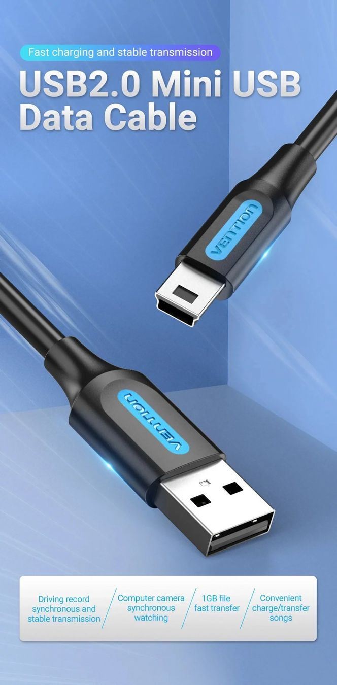Cavi: Mini-USB Kabel 2 m – USB-A auf Mini-B | Lade- & Datenkabel | – Nuovo (secondo la descrizione) da Winterthur venduto da SwissTechStore 1