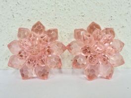 Vintage Ohrclips Clips Ohrschmuck Rosa 60er 70er 80er Jahre