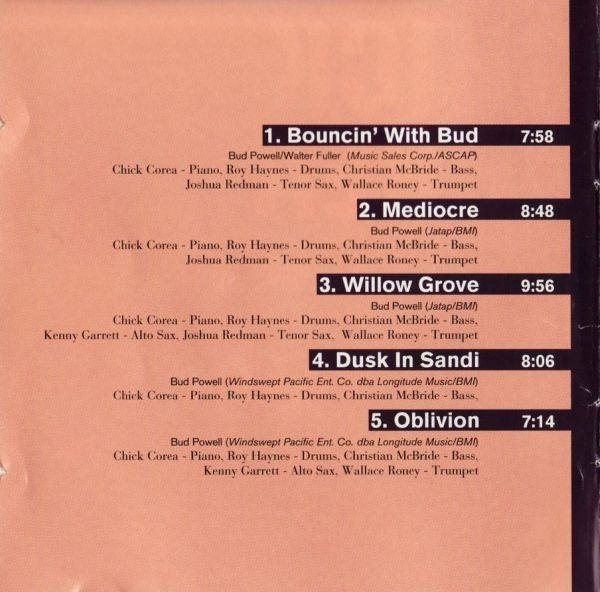 CD: Chick Corea & Friends REMEMBERING BUD POWELL Joshua RedmanCD – Usato da Kandergrund venduto da Sososo 3