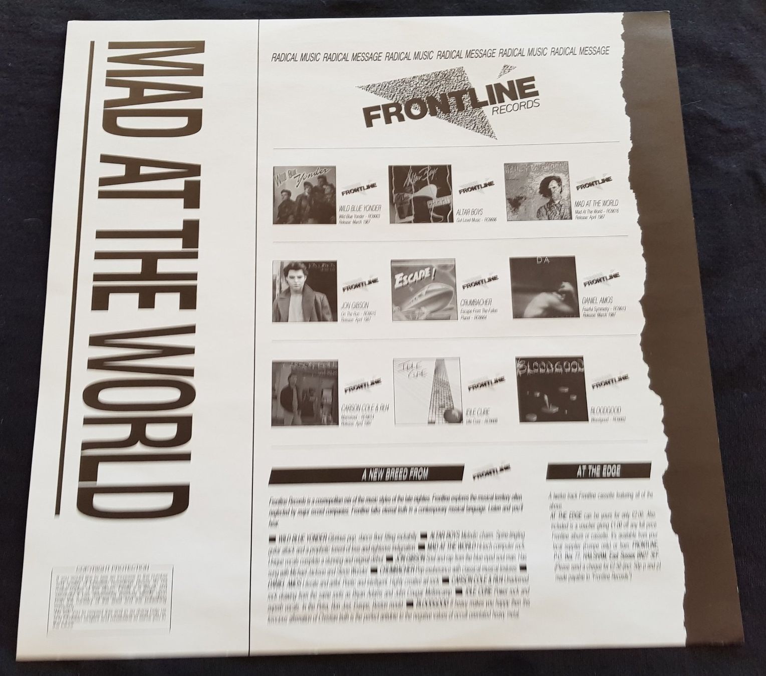 Dischi in vinile: Mad At The World - Same - LP - 1987 - First Press – Usato da Uster venduto da Zardodel 7