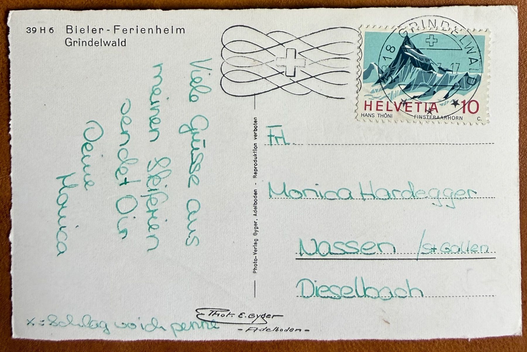 Cartes postales: Grindelwald - Bieler - Ferienhelm 1957 – D'occasion à Lutry par Ediego 1