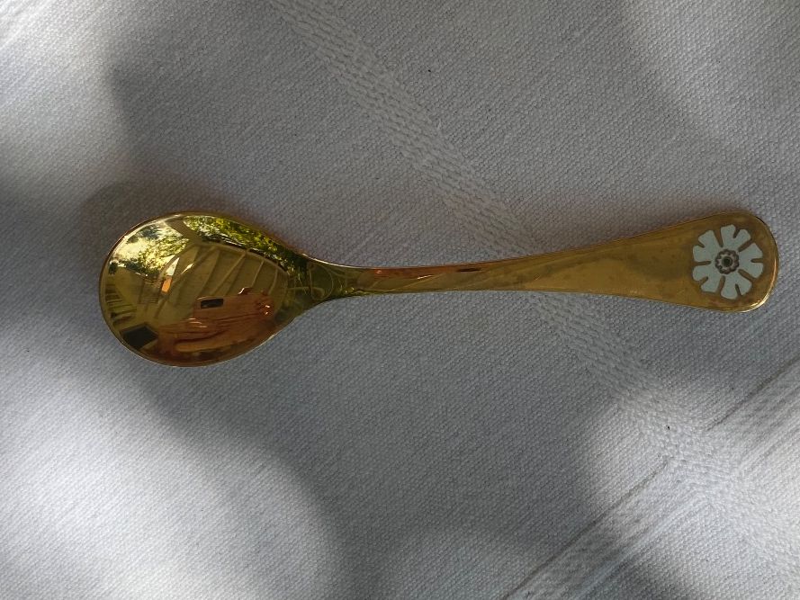 Jensen Cucchiai: Jensen Löffel Sterling vergoldet mit Blumenmuster – Usato da Wallisellen venduto da skorpion-11