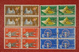 1955 320-323 Viererblock Ersttagstempel BERNE (französisch)