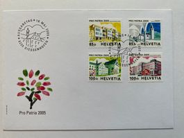 5 FDC Pro Patria Baudenkmäler der Schweiz 2005 ET