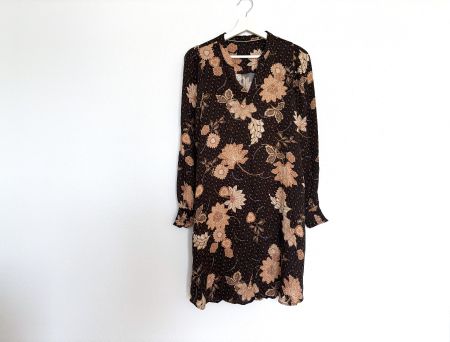 👗Boho Kleid Blumenmuster Blusenkleid Gr. 38 Vintage Retro
