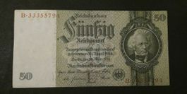 Banknote ungefaltet - 50 Reichsmark, Dt. Reich 1933