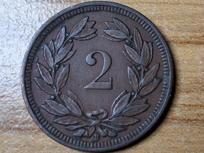 Tutti le monete: 2 Rappen 1910 - Selten! – Usato da Münchenstein venduto da purbach1 7