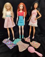 Barbie-Trio in modernen-/ und in 90er-Jahre-retro-Outfits