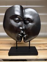 Moderne Deko-Skulptur “Gesichter” – Schwarz – Designobjekt